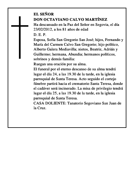Don Octaviano Calvo Martínez