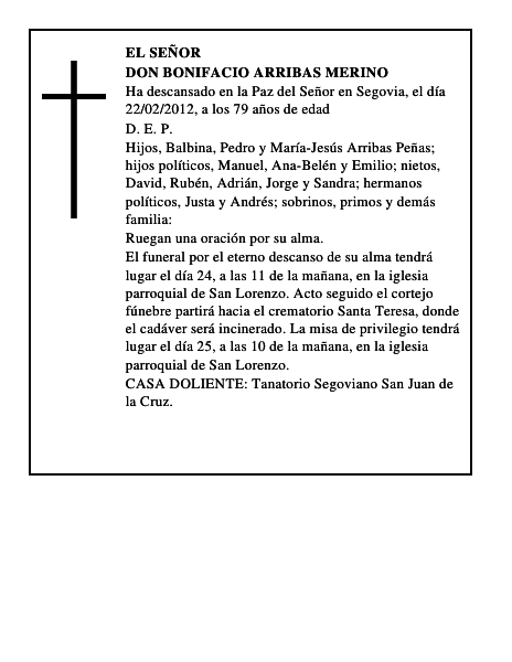 Don Bonifacio Arribas Merino