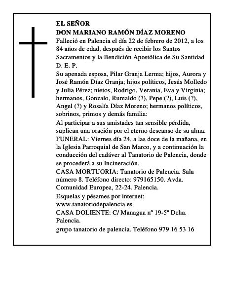 Don Mariano Ramón Díaz Moreno