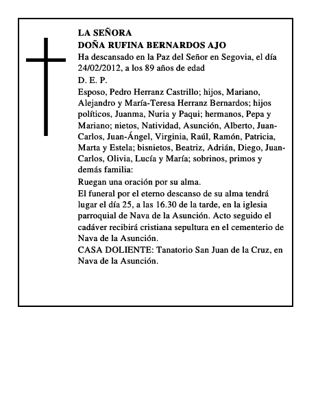 Doña Rufina Bernardos Ajo