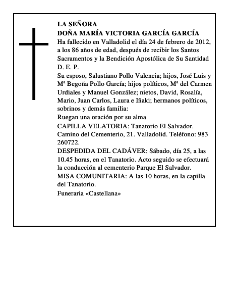 Doña María Victoria García García