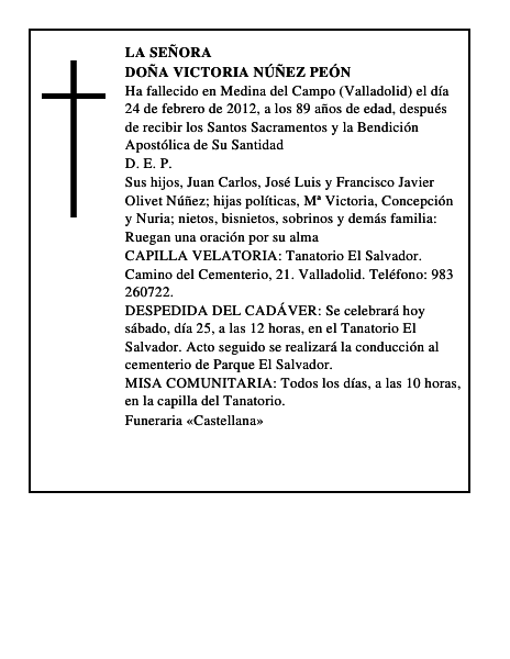 Doña Victoria Núñez Peón