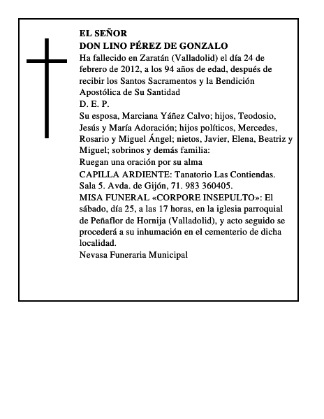 Don Lino Pérez de Gonzalo