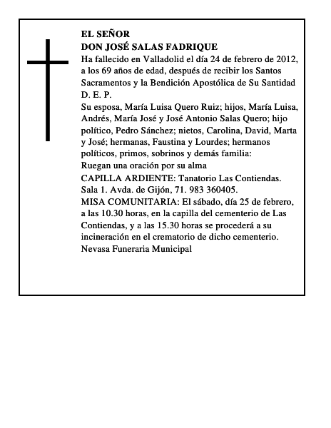 Don José Salas Fadrique