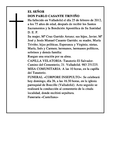 Don Pablo Casante Triviño
