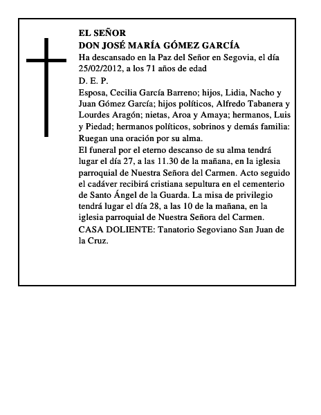 Don José María Gómez García