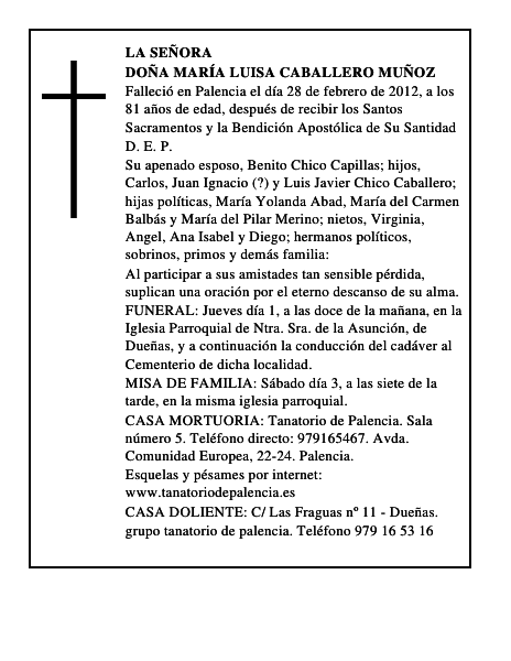 Doña María Luisa Caballero Muñoz