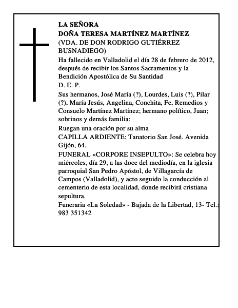 Doña Teresa Martínez Martínez
