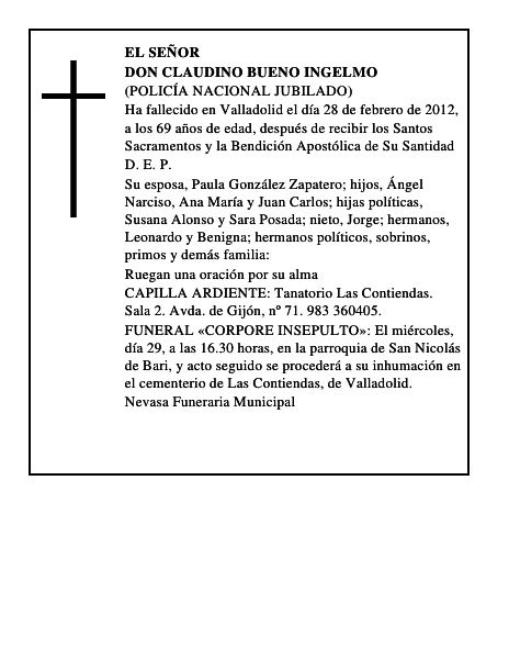 Don Claudino Bueno Ingelmo