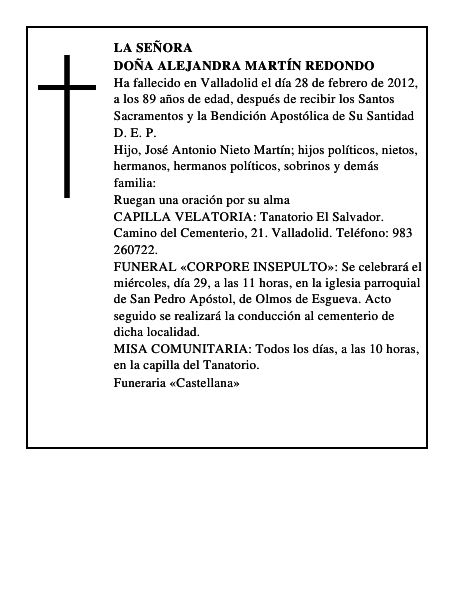 Doña Alejandra Martín Redondo