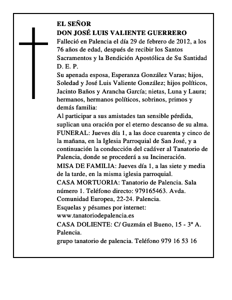 Don José Luis Valiente Guerrero