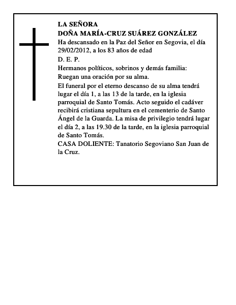 Doña María-Cruz Suárez González