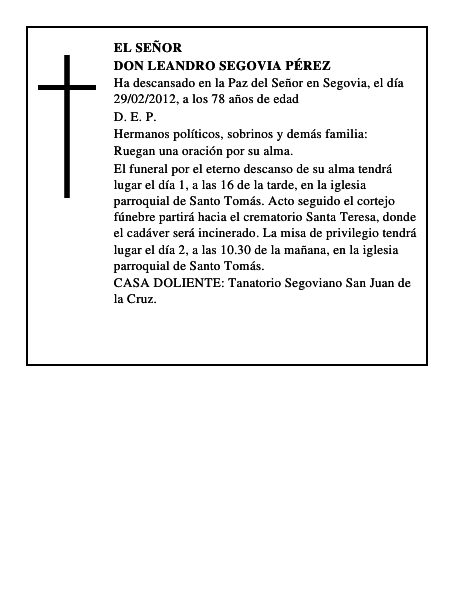 Don Leandro Segovia Pérez