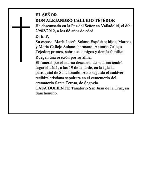 Don Alejandro Callejo Tejedor