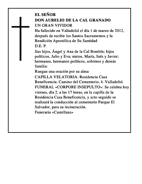Don Aurelio de la Cal Granado