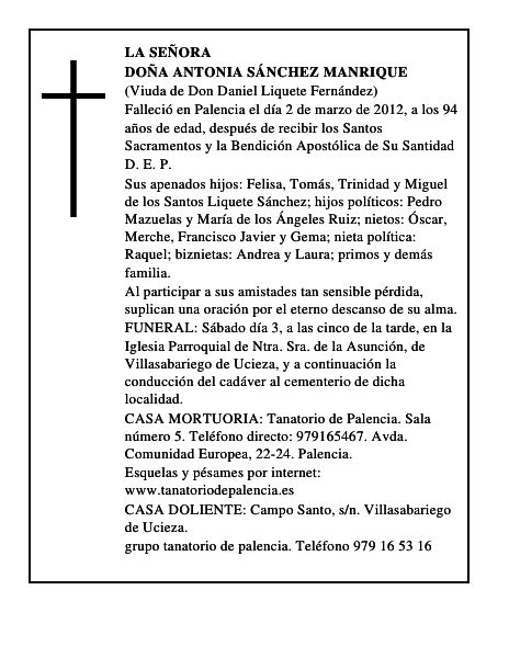 Doña Antonia Sánchez Manrique