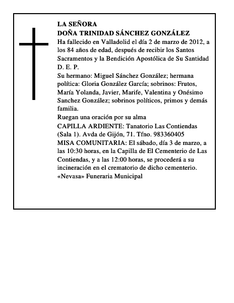 Doña Trinidad Sánchez González