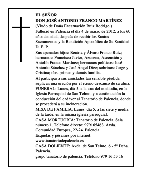 Don José Antonio Franco Martínez