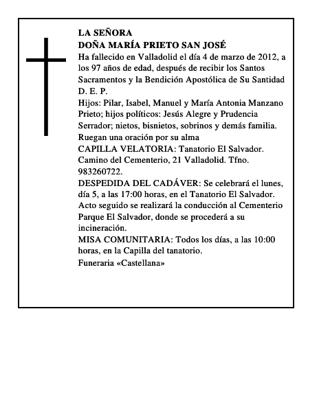 Doña María Prieto San José