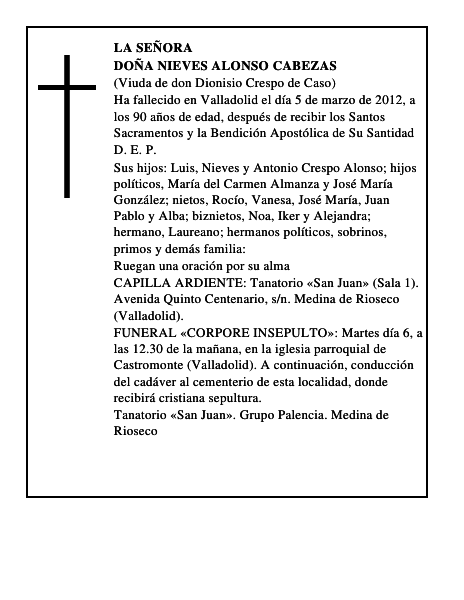 Doña Nieves Alonso Cabezas