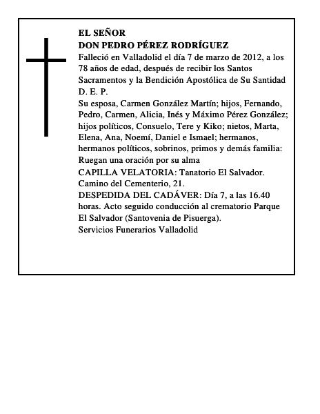 Don Pedro Pérez Rodríguez