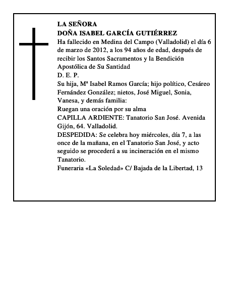 Doña Isabel García Gutiérrez