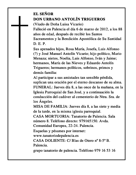 Don Urbano Antolín Trigueros