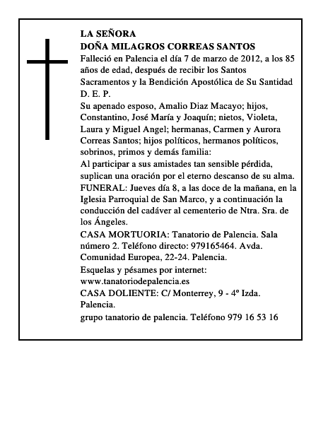 Doña Milagros Correas Santos