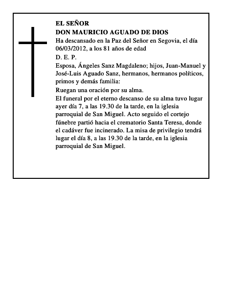 Don Mauricio Aguado de Dios