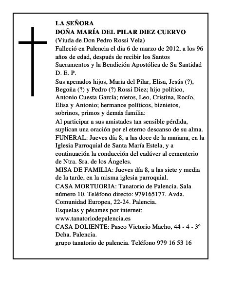 Doña María del Pilar Diez Cuervo