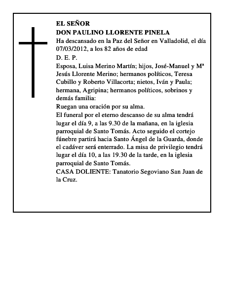 Don Paulino Llorente Pinela