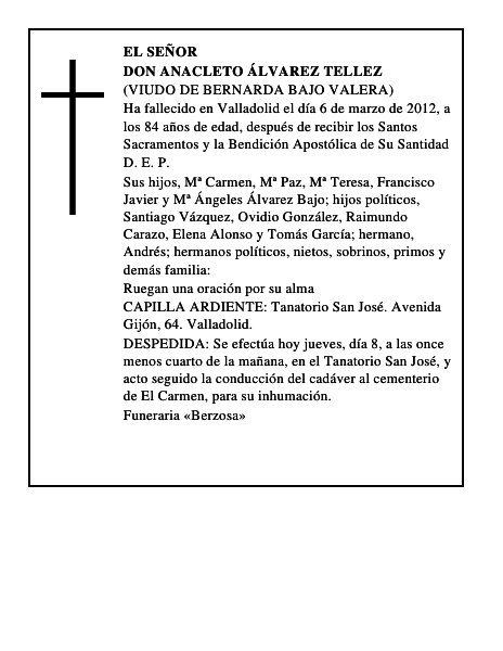 Don Anacleto Álvarez Tellez