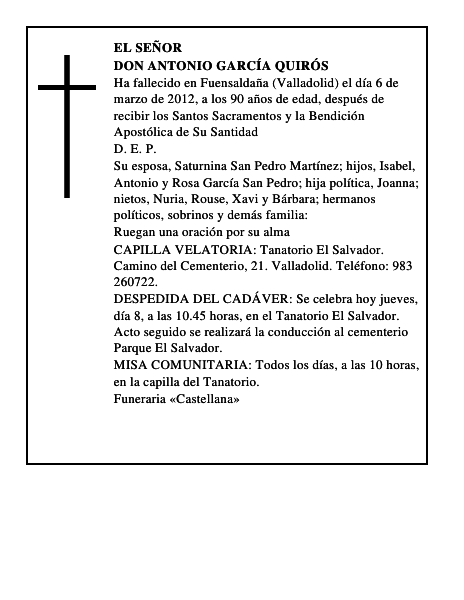 Don Antonio García Quirós