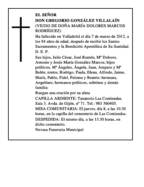Don Gregorio González Villalaín