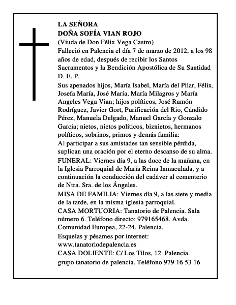 Doña Sofía Vian Rojo