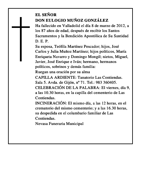 Don Eulogio Muñoz González