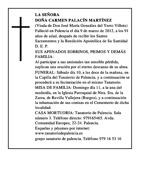 Doña Carmen Palacín Martínez