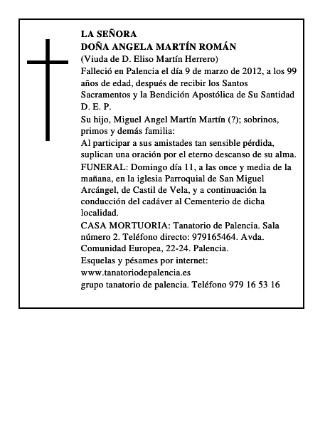 Doña Angela Martín Román