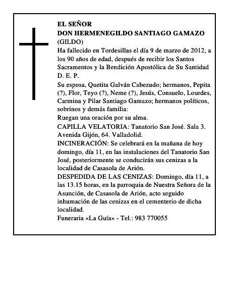 Don Hermenegildo Santiago Gamazo
