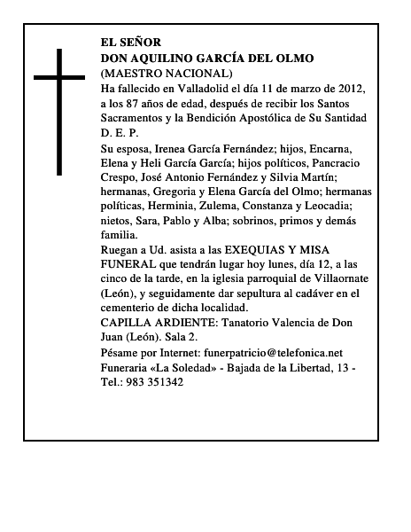 Don Aquilino García del Olmo