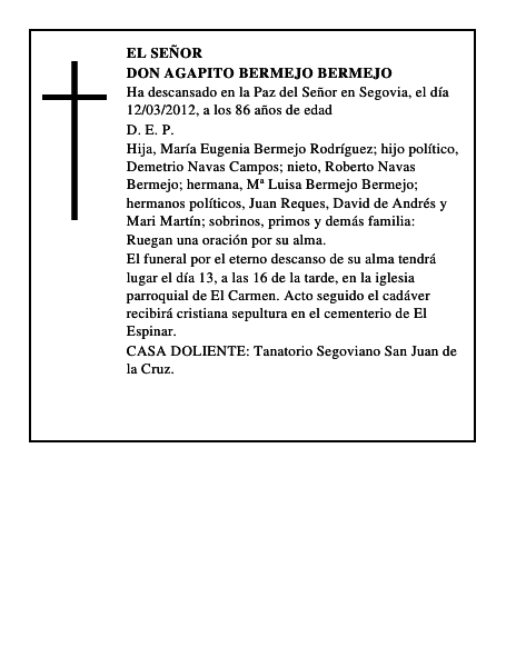 Don Agapito Bermejo Bermejo