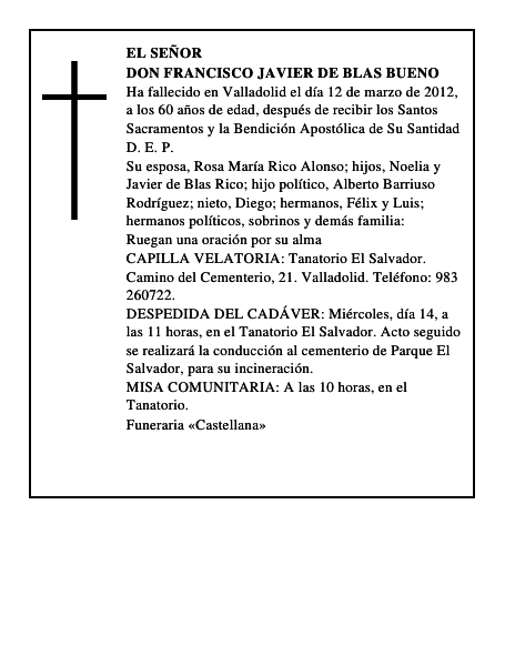 Don Francisco Javier de Blas Bueno
