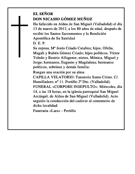 Don Nicasio Gómez Muñoz