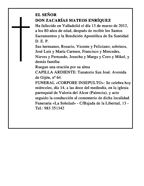 Don Zacarías Mateos Enríquez