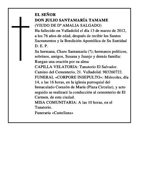 Don Julio Santamaría Tamame