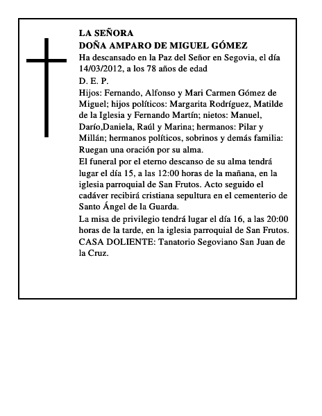 Doña Amparo de Miguel Gómez