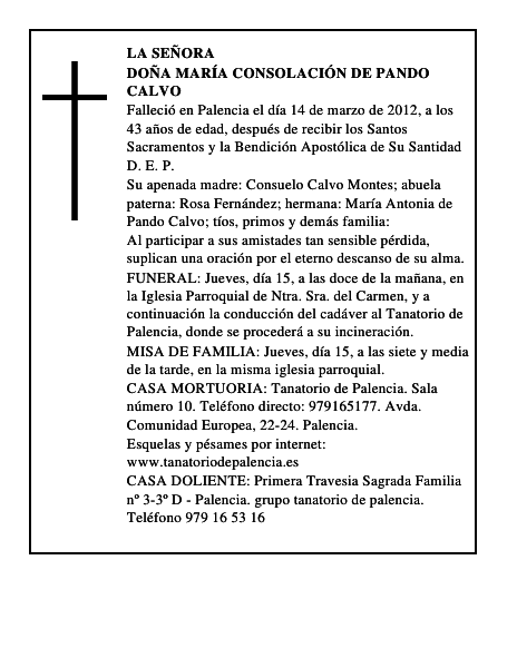 Doña María Consolación de Pando Calvo