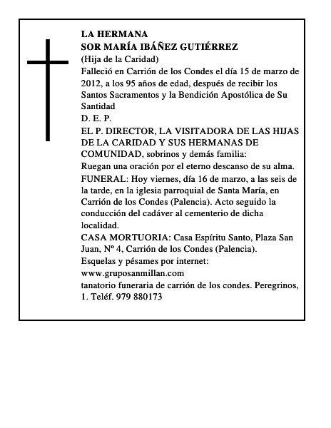 Sor María Ibáñez Gutiérrez