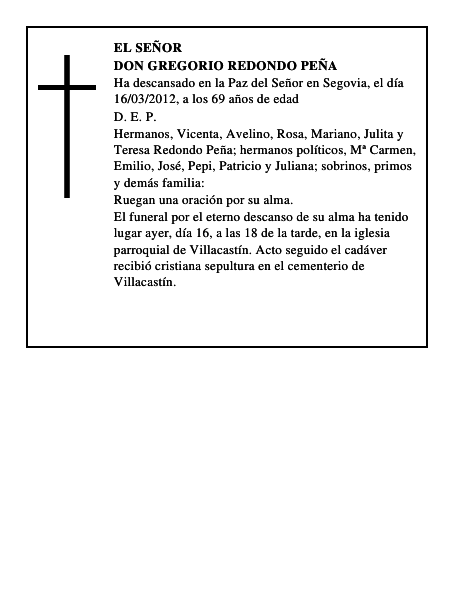 Don Gregorio Redondo Peña