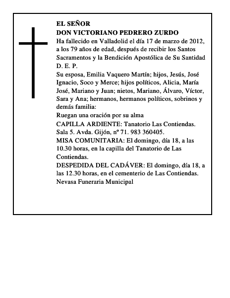 Don Victoriano Pedrero Zurdo